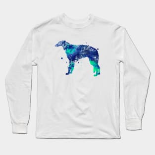 Borzoi Dog Watercolor Painting Long Sleeve T-Shirt